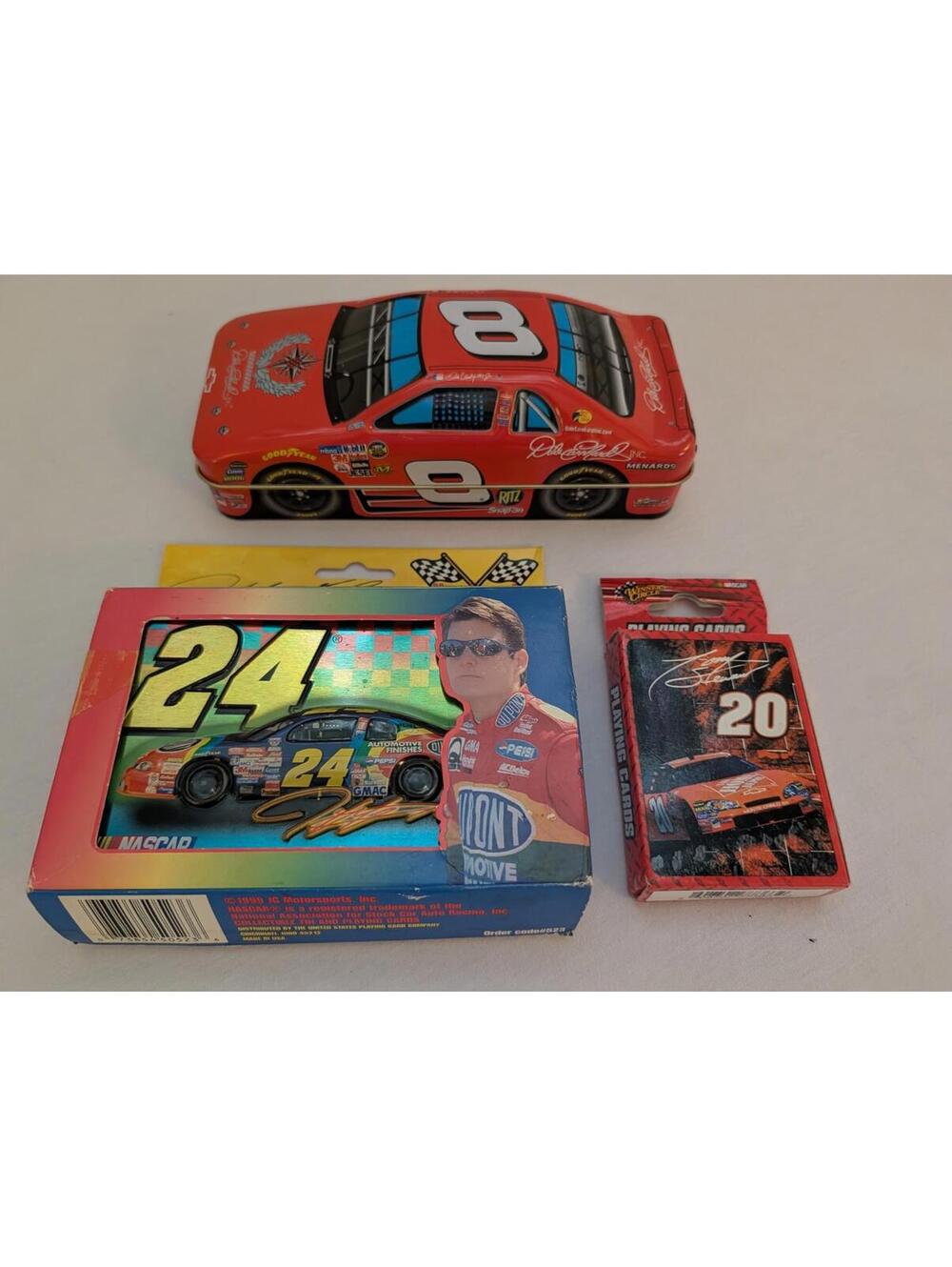 Nascar Collectible Tin, Playing Cards In Box Racing Lot Of 3